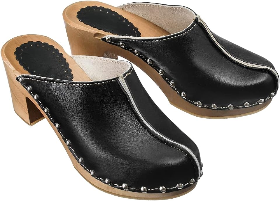 ESTRO Sabots Femme en Cuir Chaussures Hôpital Mules Femmes Sabots Orthopédiques CDL03