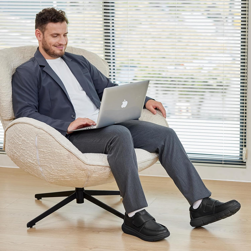 FitVille Chaussure Diabetique Homme Extra Large Mocassins en Cuir Pieds Large Casual Chaussures de Marche Homme Scratch pour Pieds Enflés au Travail