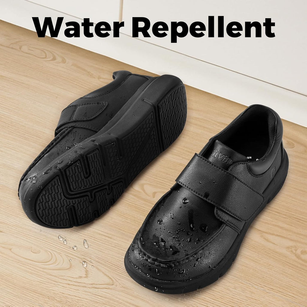 FitVille Chaussure Diabetique Homme Extra Large Mocassins en Cuir Pieds Large Casual Chaussures de Marche Homme Scratch pour Pieds Enflés au Travail