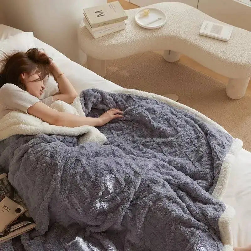 Couverture Laine Douce Flanelle Velours | Plaid Chaud Canapé Lit