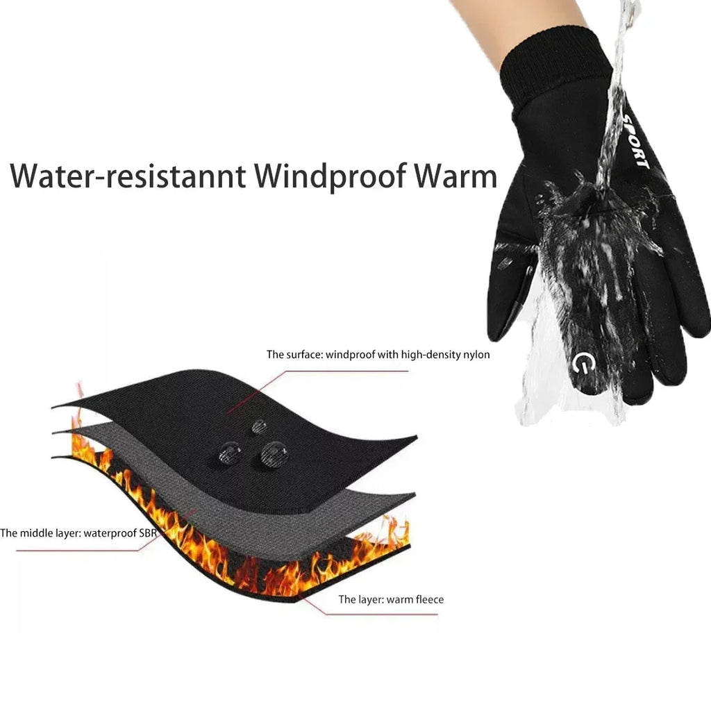 Gants Sport Tactiles Imperméables | Coupe-Vent Hiver Sport